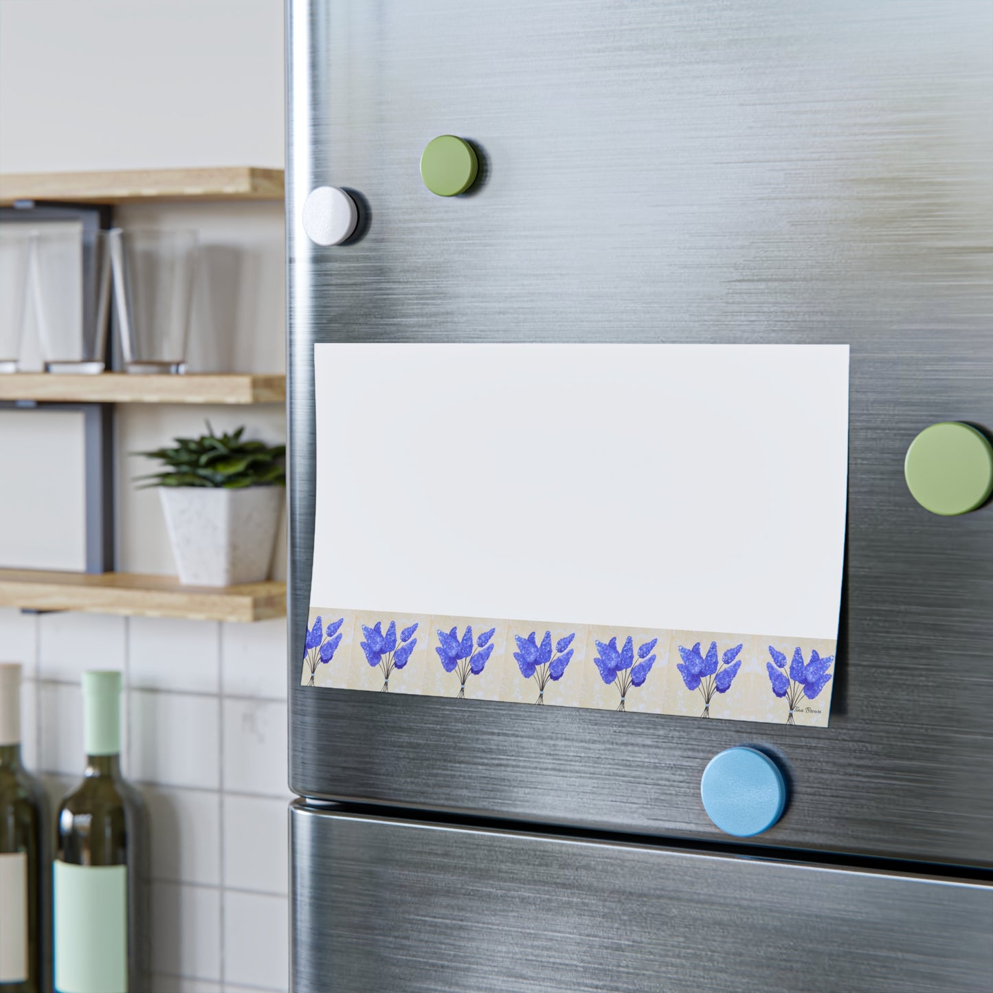 Floral Lilac Sticky Note Pads - Elegant Blue Flower Design for Home & Office