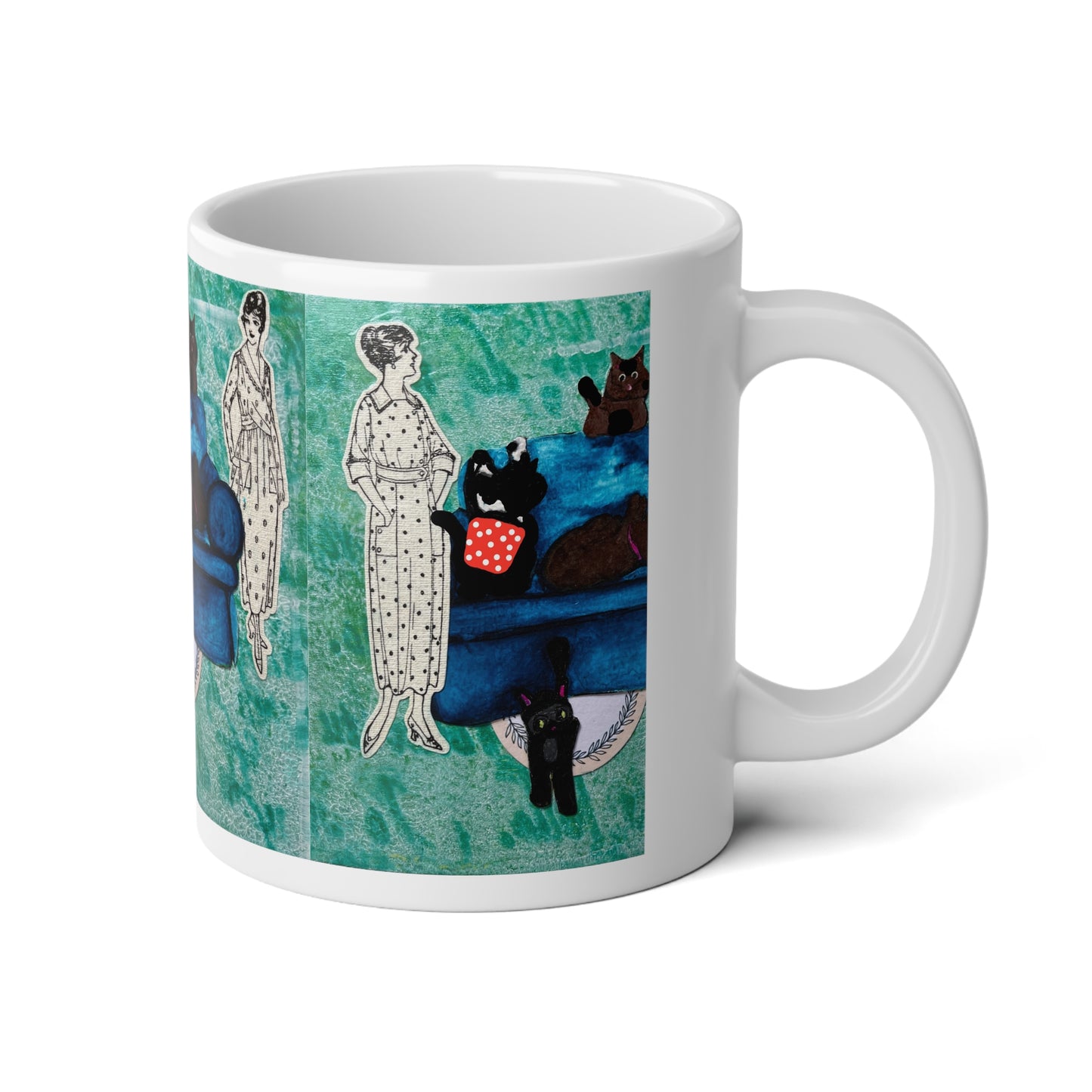 Crazy Cat Lady Artsy Jumbo Mug, 20oz