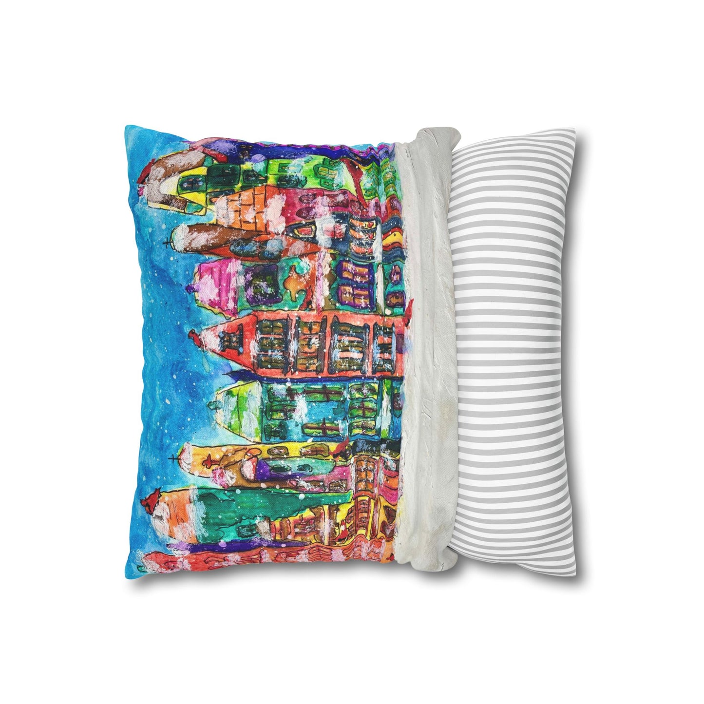 Vibrant Cardinal Cityscape & Seasonal Pillowcase - Cozy Home Decor, Art Gift,