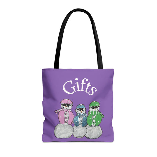 Winter Snowman Tote Bag, Cute Christmas Gift, Holiday Shopping Bag, Eco-Friendly Purse, Fun Winter Accessory, Ideal for Snow Lovers