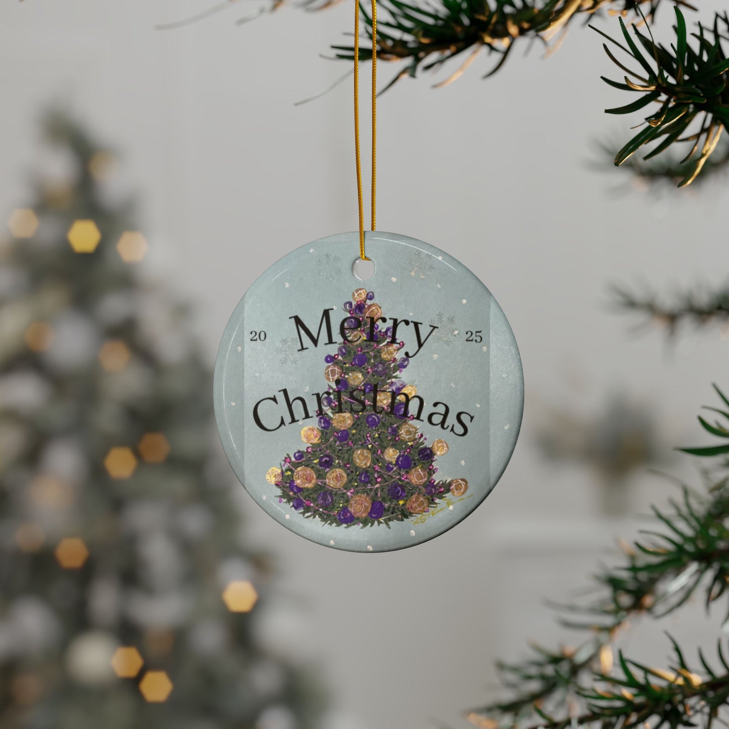 Decorative Ceramic Christmas Ornaments, Festive artistic ornaments