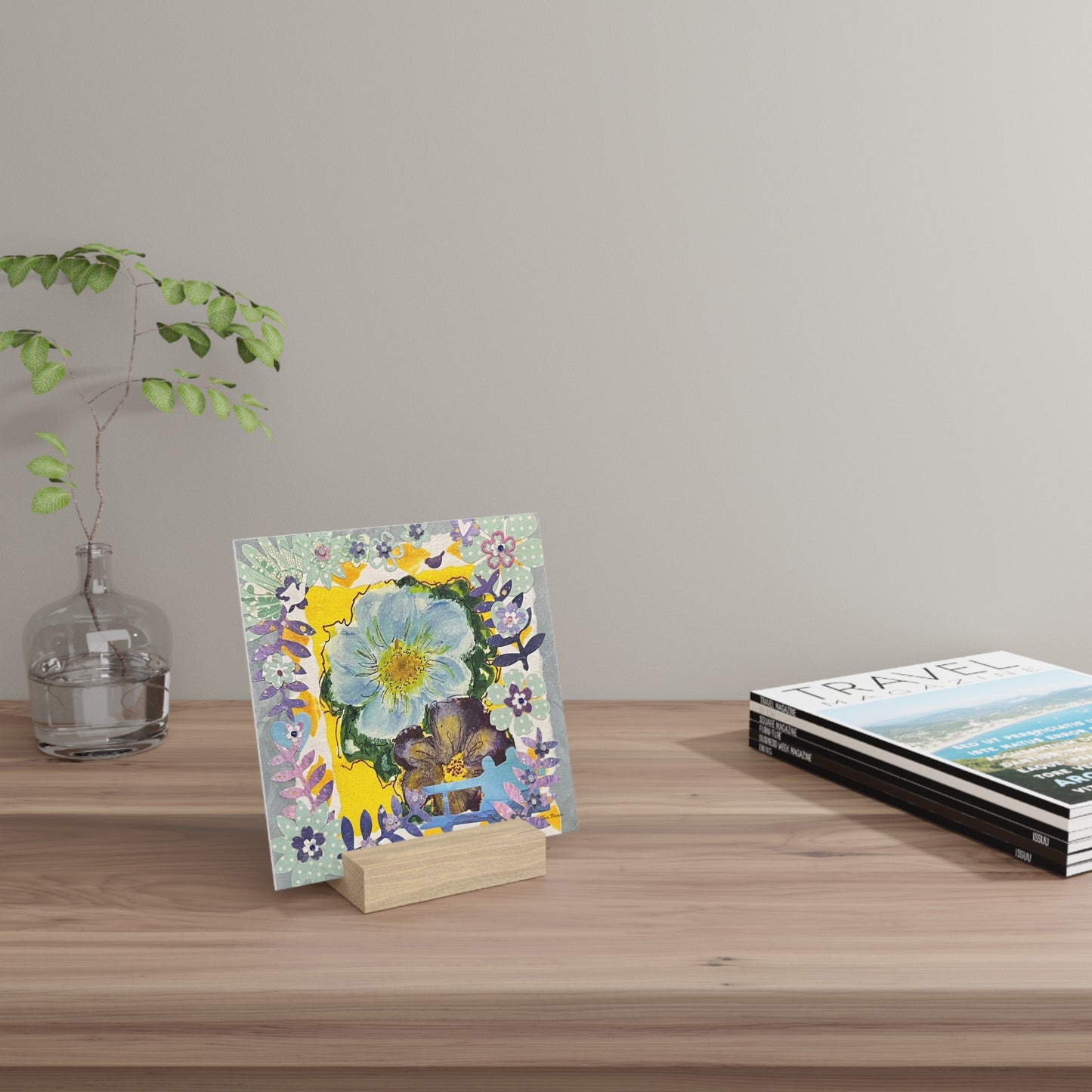 Sitting on the Bench Art Print Gallery Board with Stand