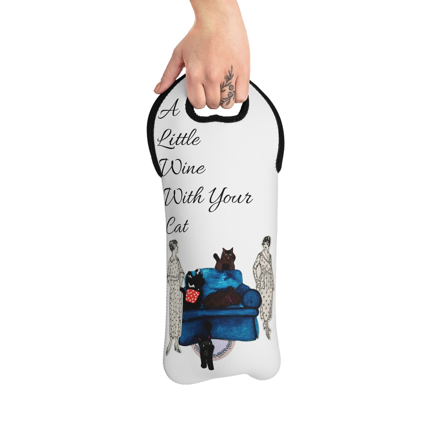Crazy Cat Lady Artsy Wine Tote Bag