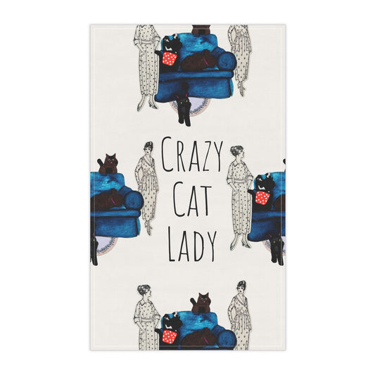 Crazy Cat Lady Artsy Tea Towels (cotton, poly)
