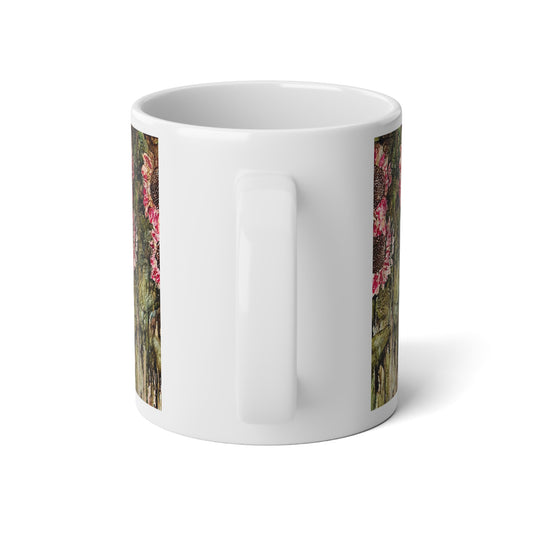 Green Sunflower Artsy Jumbo Mug, 20oz