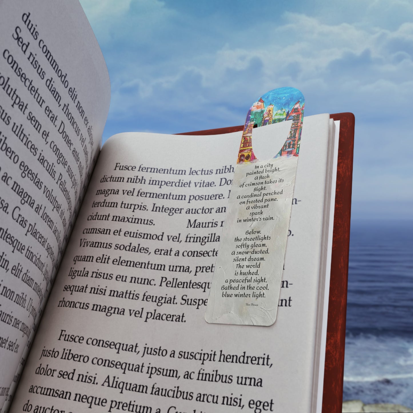 Winter-Themed Bookmark, Cozy Reading Gift, Literature Lover Accessory, Bookworm Bookmark, Inspirational Quote Bookmark