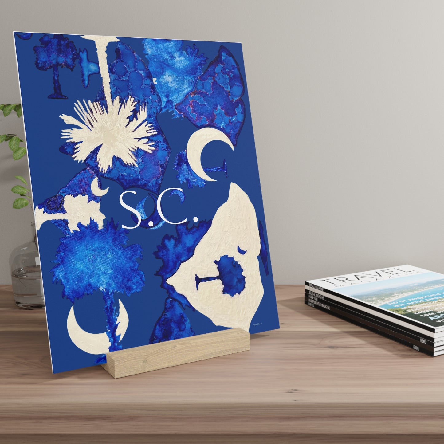 Elegant South Carolina Gallery Board with Stand for Home Decor