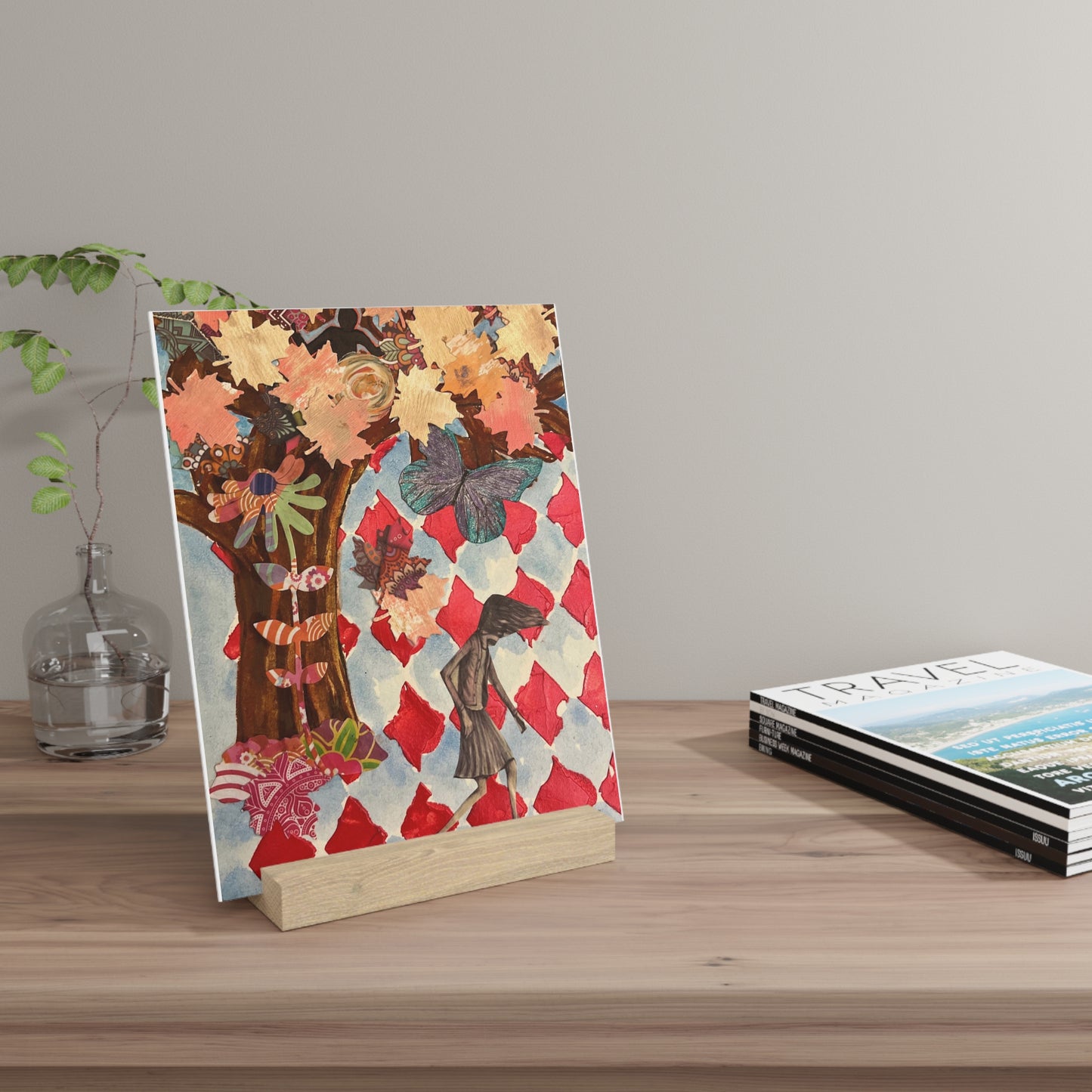 Windy Day Art Print Gallery Board with Stand - gift or home decor