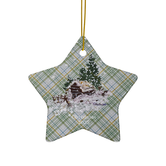 Festive Star Ceramic Ornaments, Xmas Tree Decorations, Giftable Keepsake,