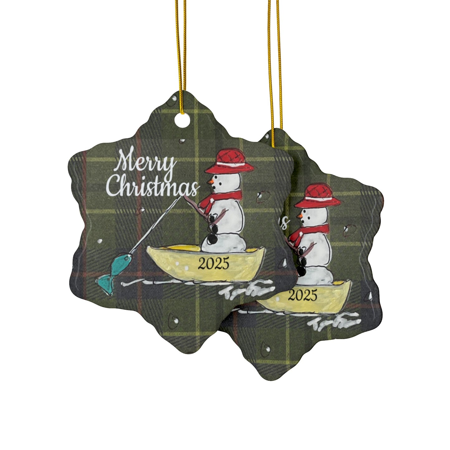 Christmas Fishing Ornament