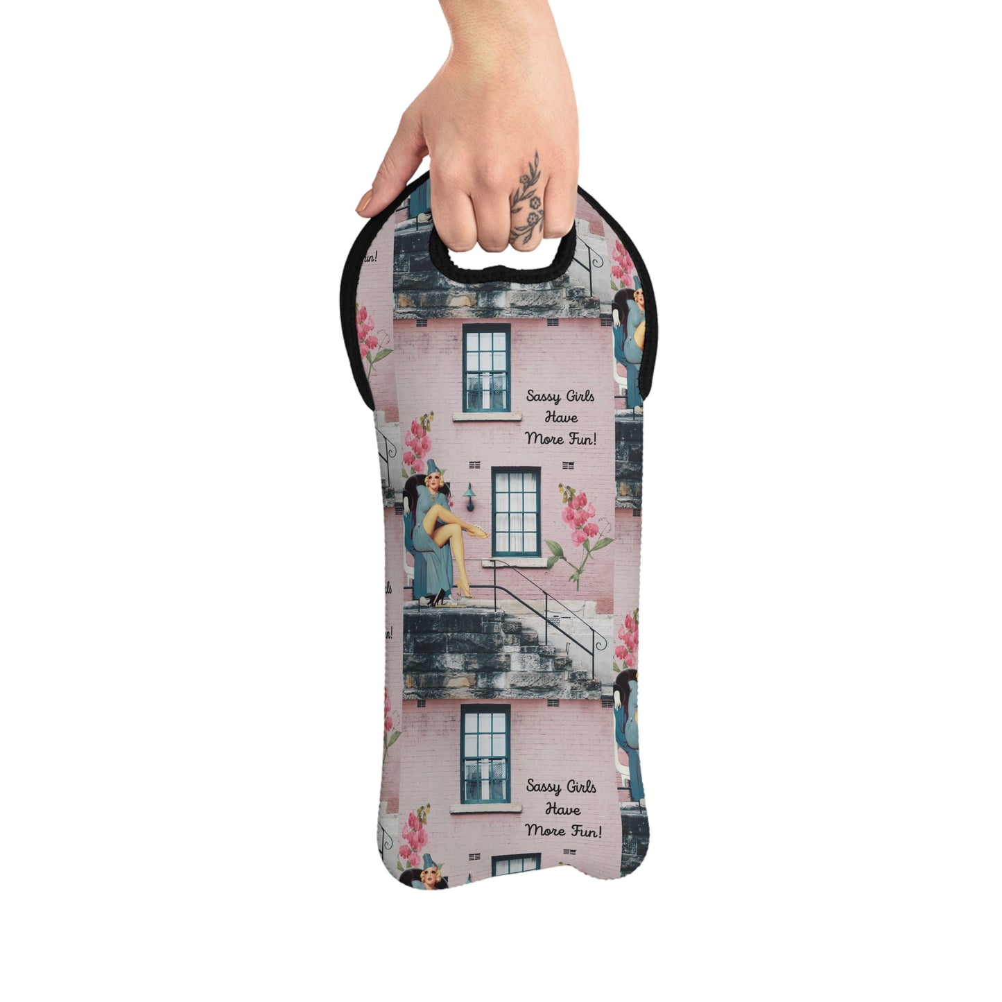 Sassy Girls Artsy Wine Tote Bag