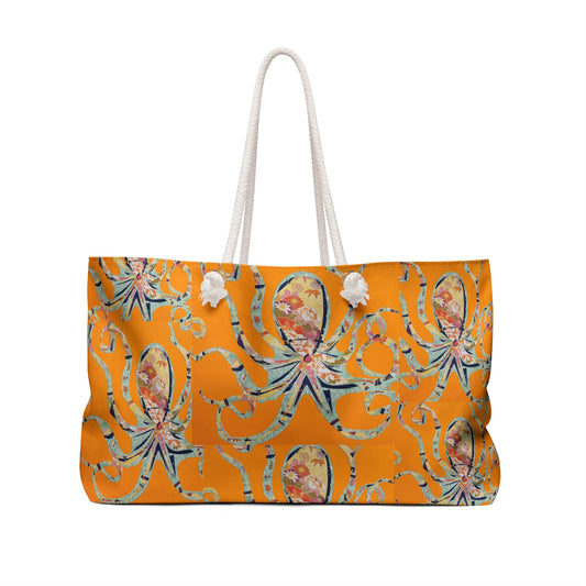 Orange Octopus Artsy Weekender Bag