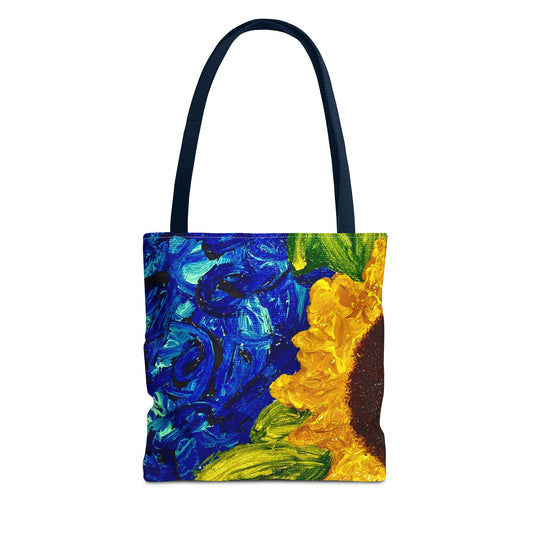 Vibrant Sunflower Tote Bag, Floral Shopping Bag, Summer Beach Tote, Eco-Friendly Purse, Gift for Art Lovers