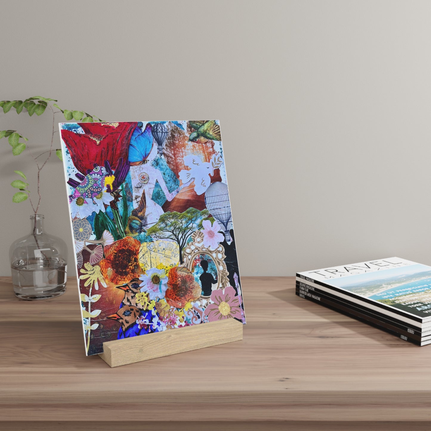 Day Dream Collage Art Print Gallery Board with Stand - Perfect for Home Decor