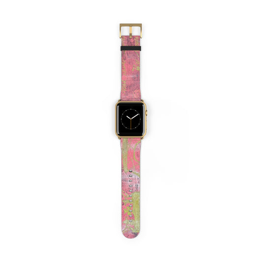 Paris Faux Leather Apple Watch Band - Trendy Accessory for Fashion Lovers