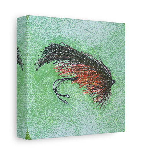 Dry Fly Fishing Lure art print on Matte Canvas, Stretched, 1.25"