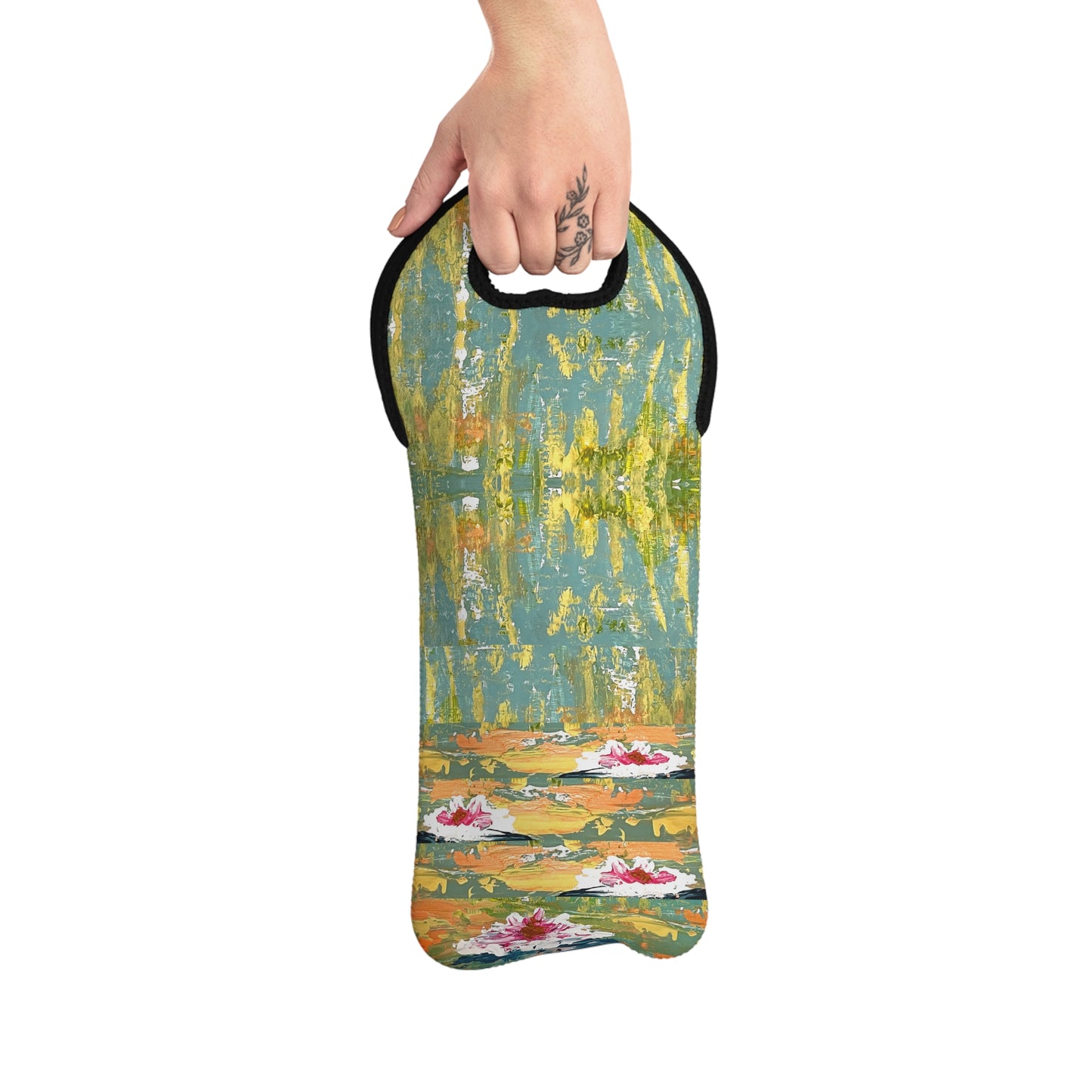Water Lily Artsy Wine Tote Bag