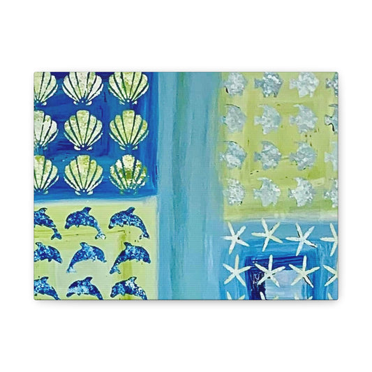 contemporary Coastal Art Print Matte Canvas, Stretched, 1.25"