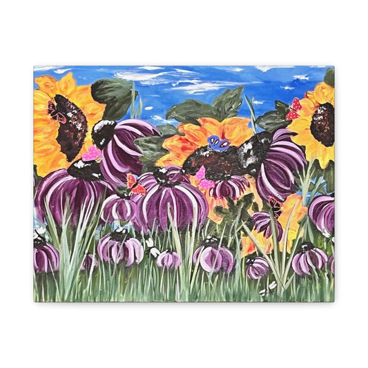 Sunflower Garden Art Print Matte Canvas, Stretched, 1.25"