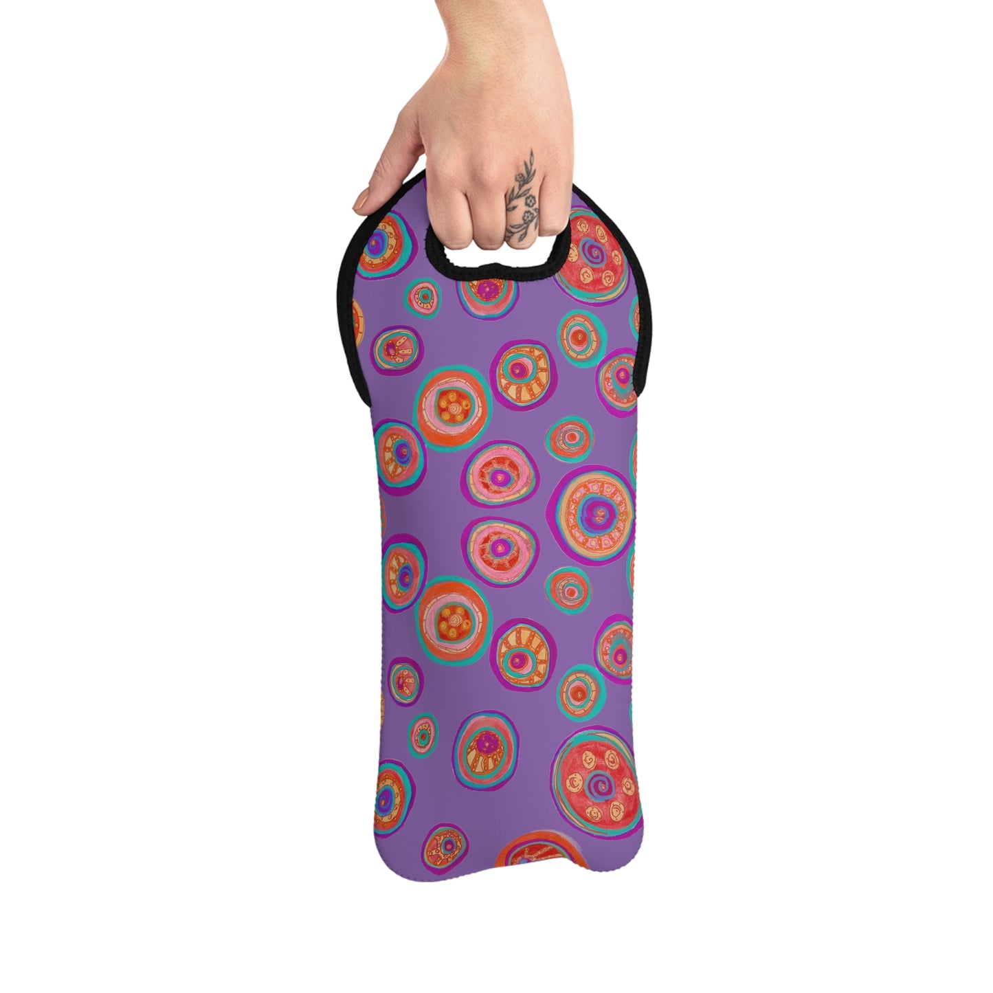 Colorful Circles Artsy Wine Tote Bag