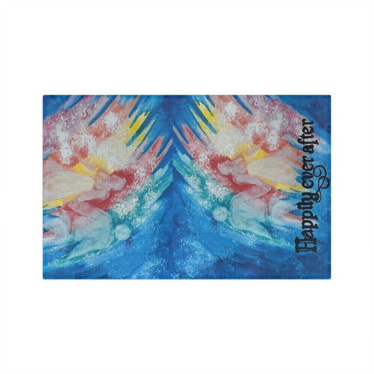 Microfiber Tea Towel: Happily Ever After Design for Kitchen Decor, Wedding Gift, Engagement, Home Cooking, Housewarming