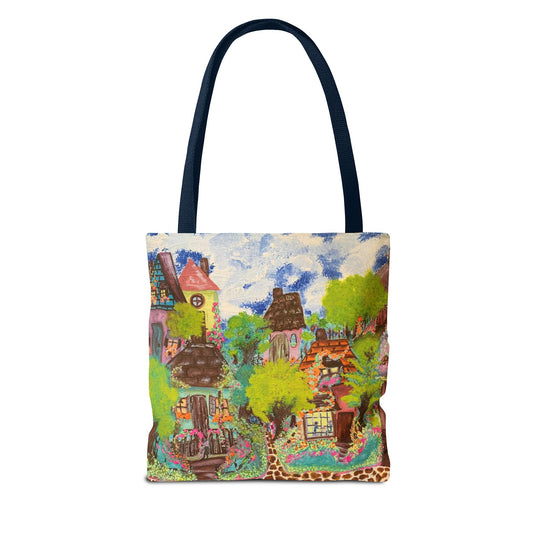The Neighborhood Scene Tote Bag - Eco-Friendly Shopping Bag for Garden Lovers
