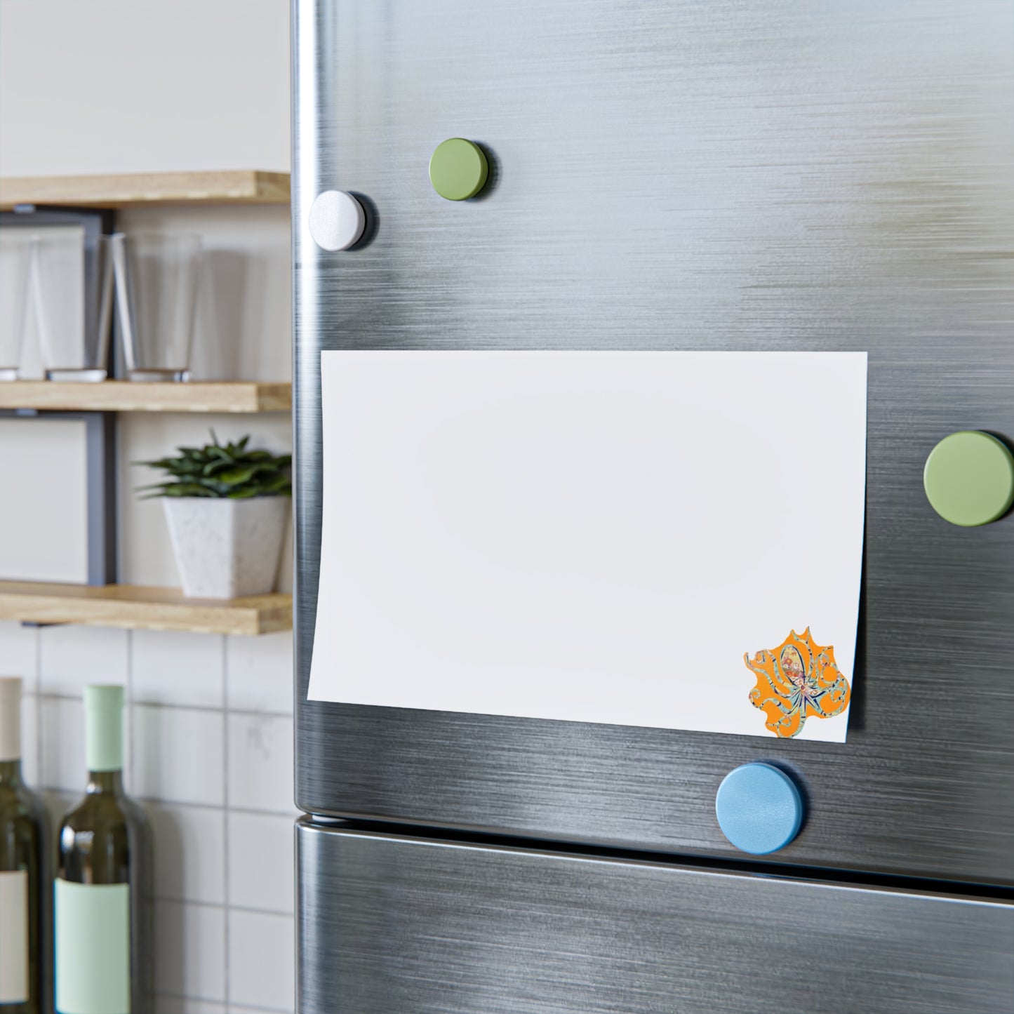 Orange Octopus Sticky Note Pads with Design -