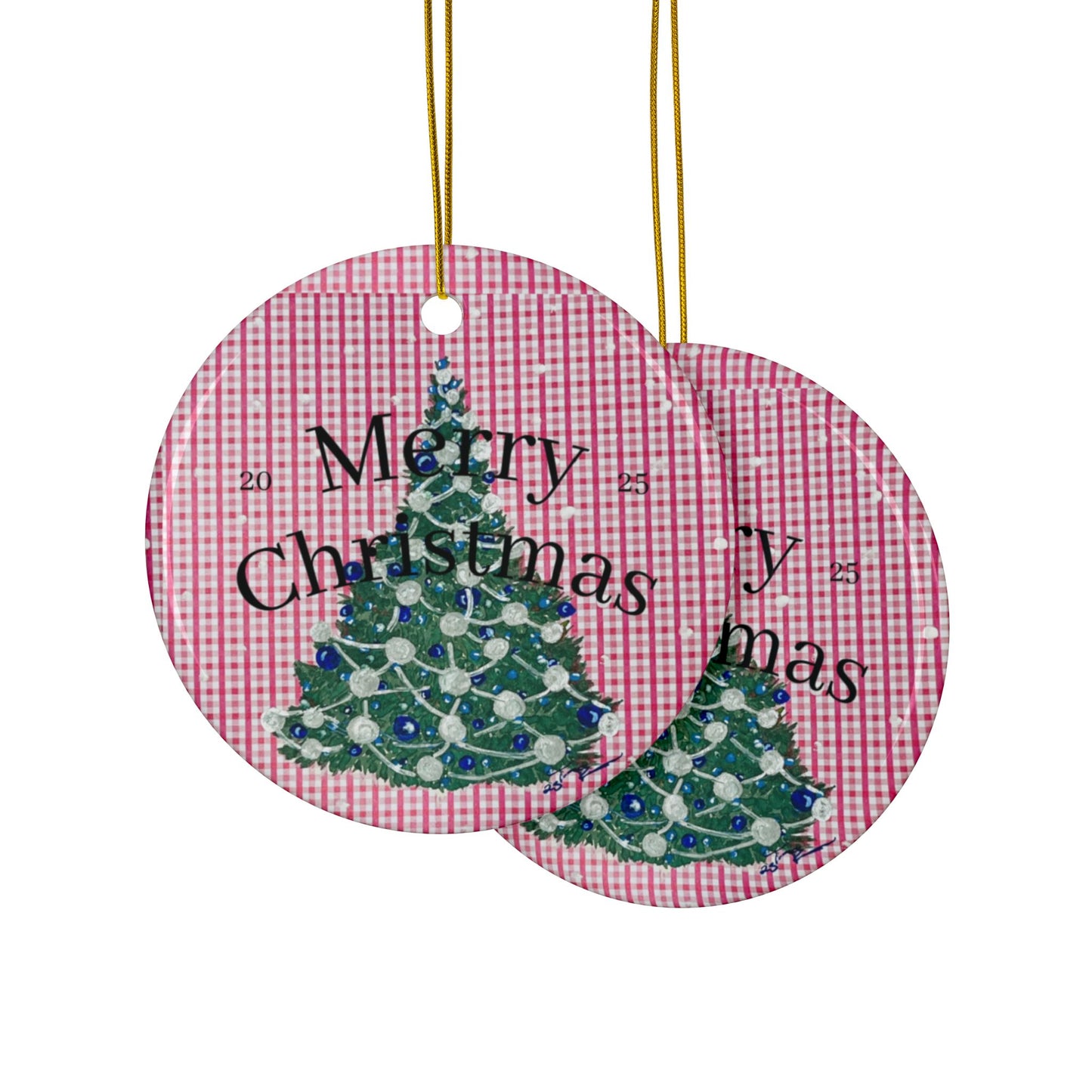 Red Plaid Christmas Tree Ornament