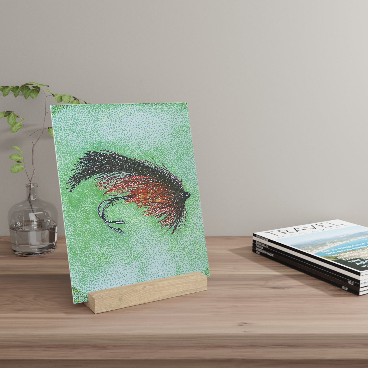 Dry Fly Art Print on Gallery Board with Stand - Perfect for Home Decor and Gifts