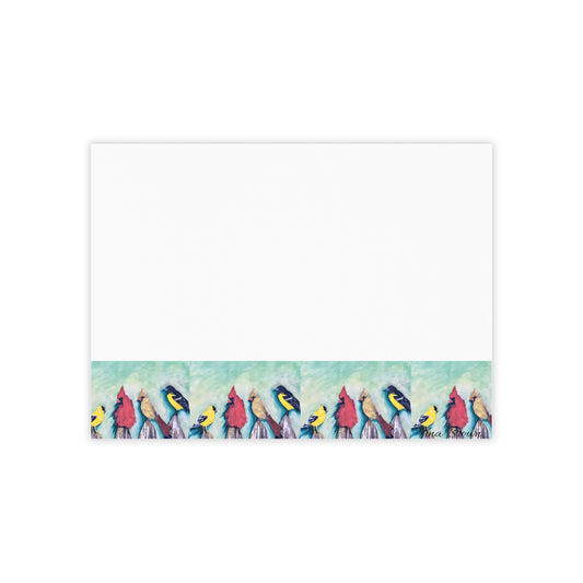 Colorful art Birds on a Fence -Themed Post-it® Note Pads