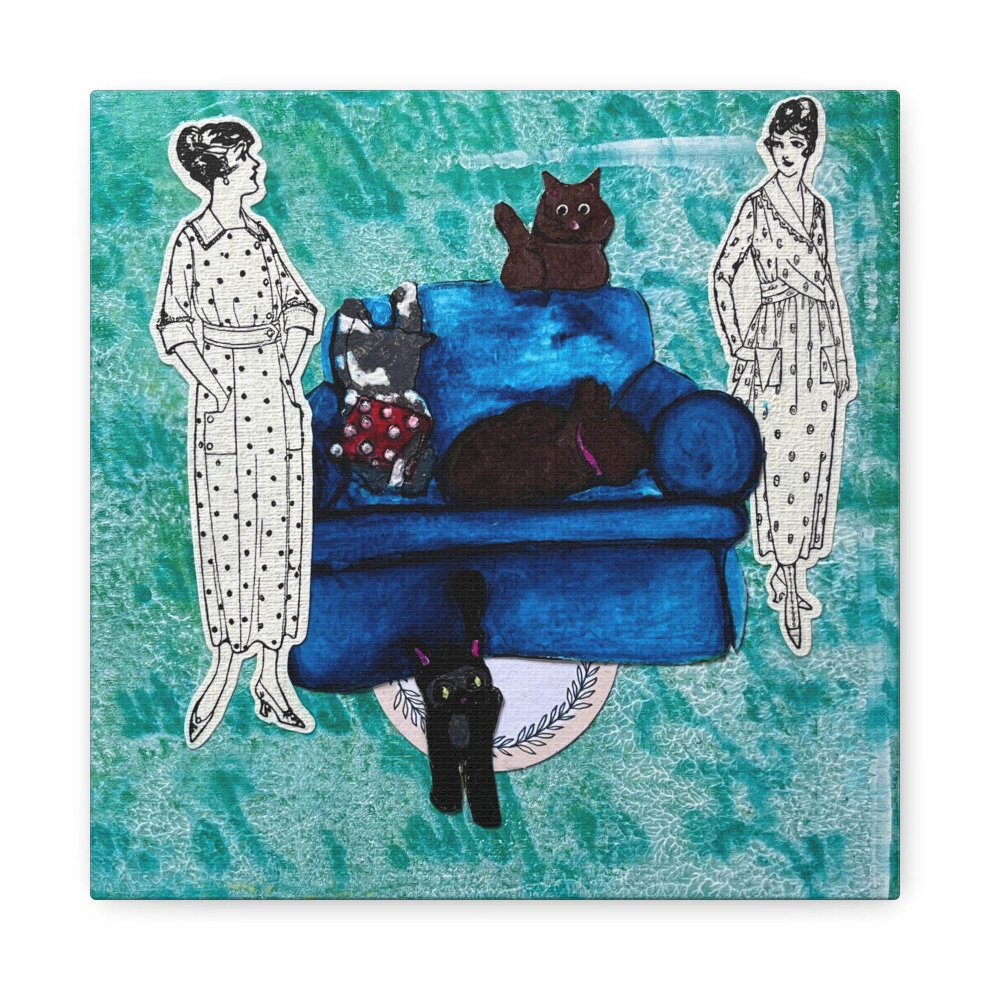 Cat Lady Canvas Art Print
