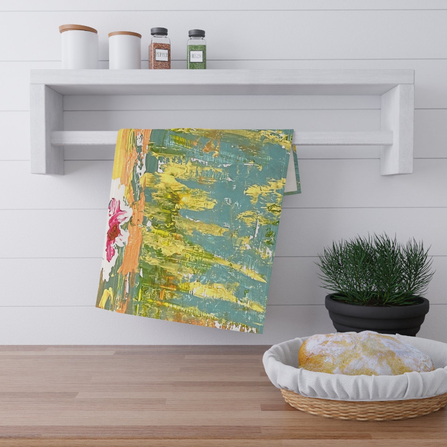 Water Lily Artsy Tea Towels (cotton, poly)