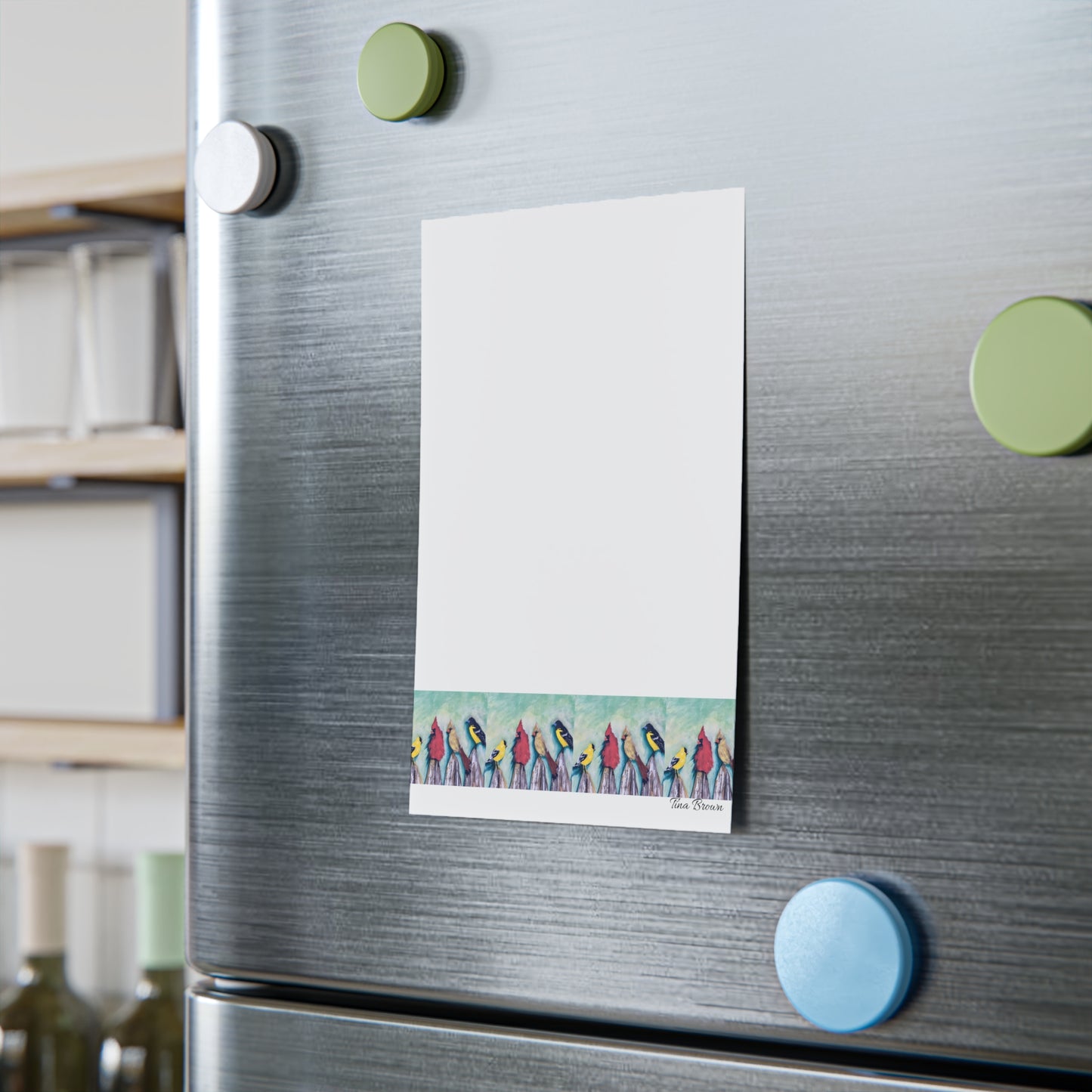 Colorful art Birds on a Fence -Themed Post-it® Note Pads