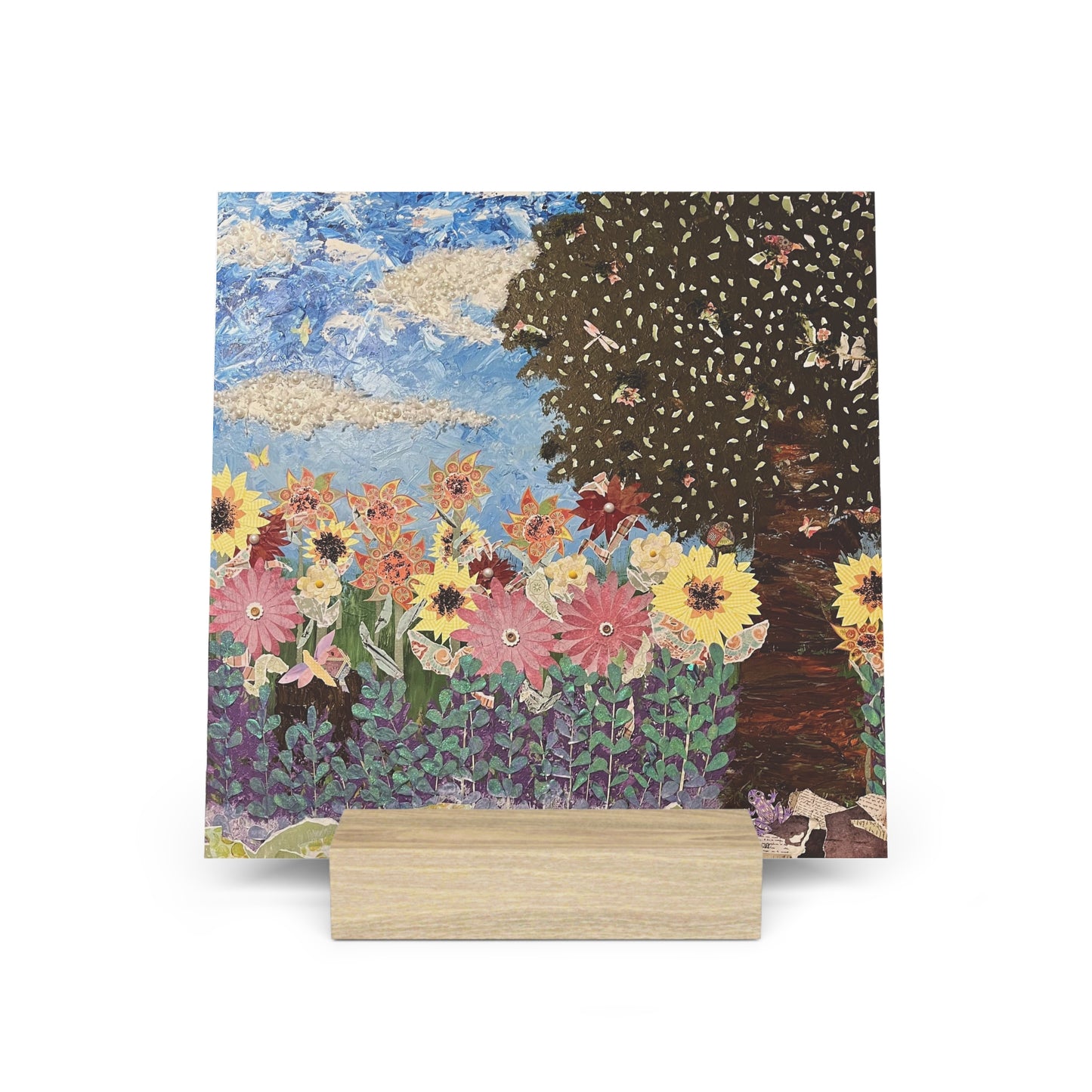 Spring Day Landscape Art Print Gallery Board with Stand - Home Decor