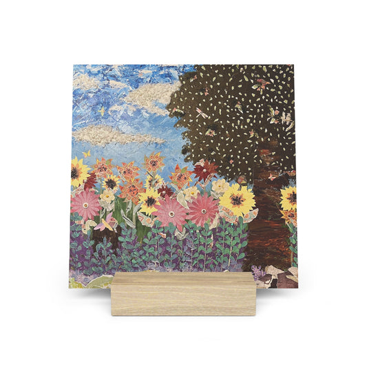 Spring Day Landscape Art Print Gallery Board with Stand - Home Decor