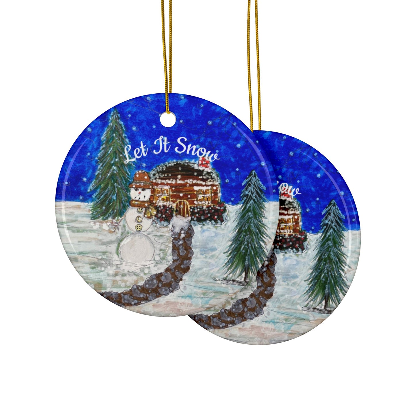 Let It Snow Ceramic Decor,  Winter Wonderland Gift, Family Keepsake