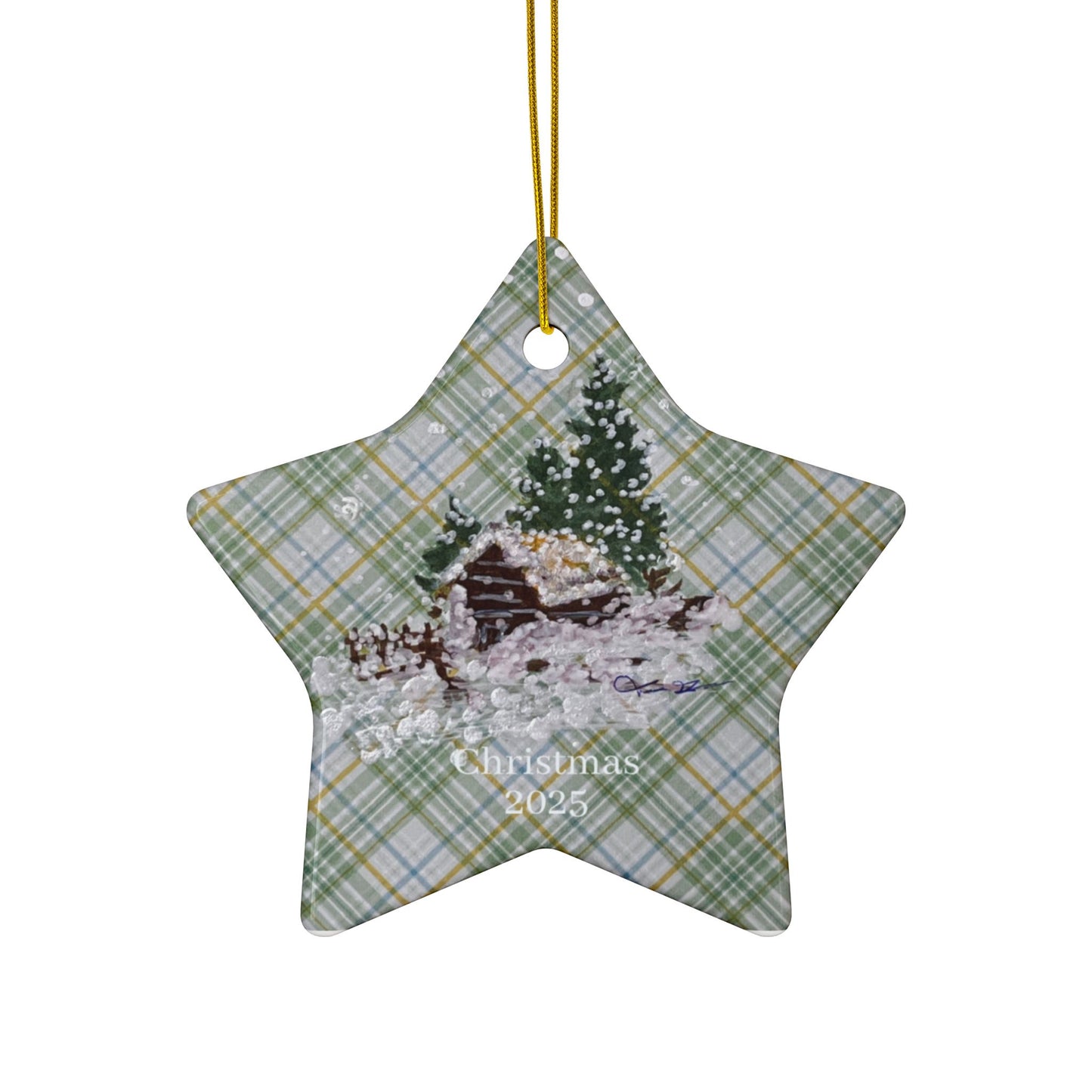 Festive Star Ceramic Ornaments, Xmas Tree Decorations, Giftable Keepsake,
