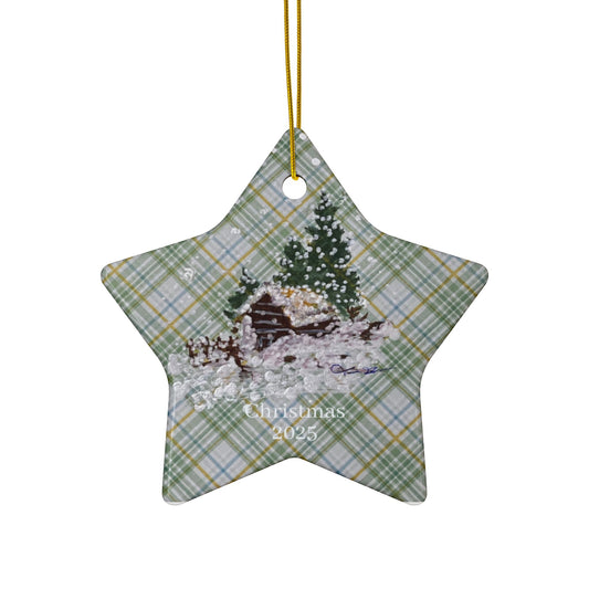 Festive Star Ceramic Ornaments, Xmas Tree Decorations, Giftable Keepsake,