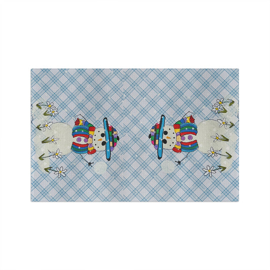 Whimsical Snowman Microfiber Tea Towel - Kitchen Decor, Seasonal Gift, Christmas Cooking, Holiday Tableware, Festive Home