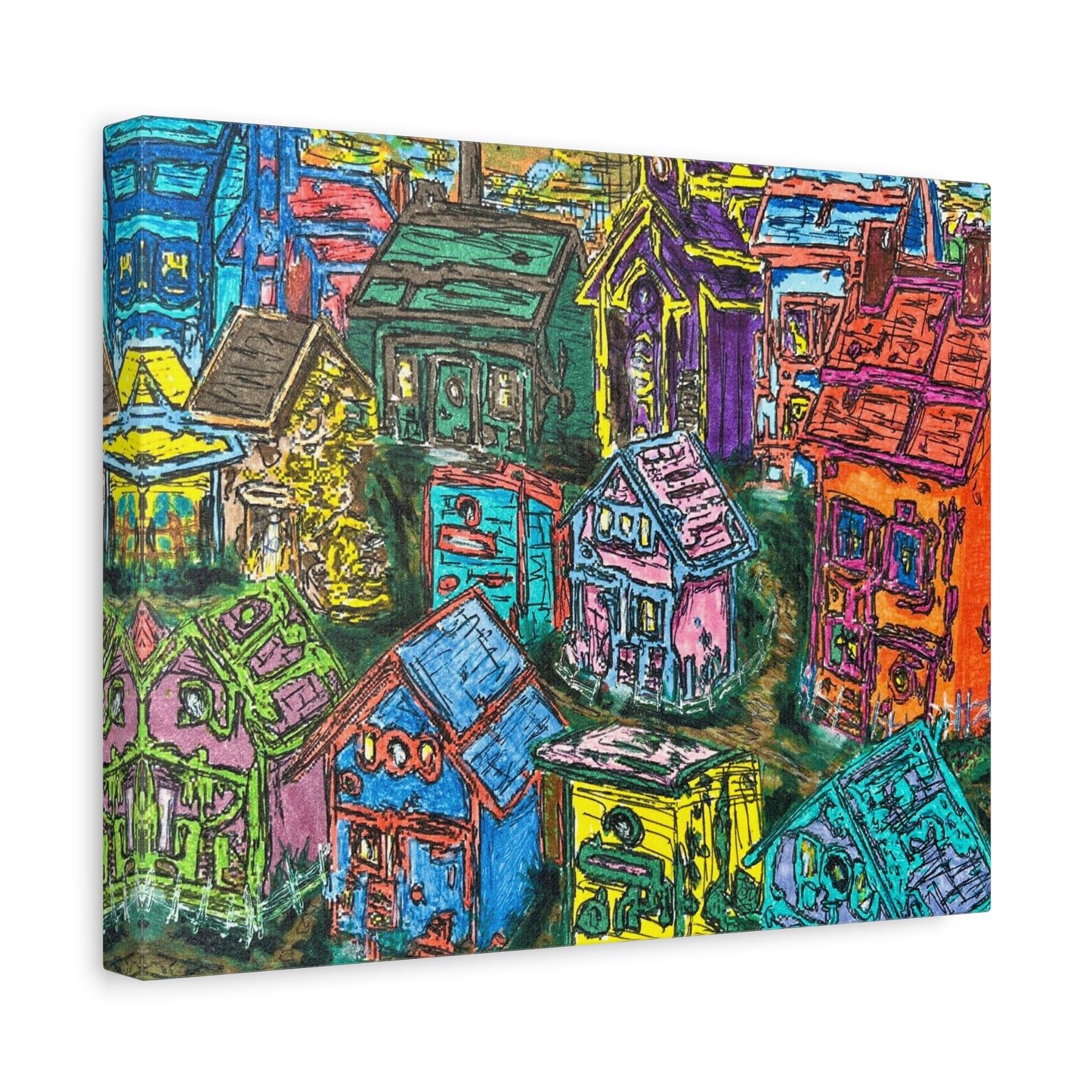 The Village Art Print Matte Canvas, Stretched, 1.25"