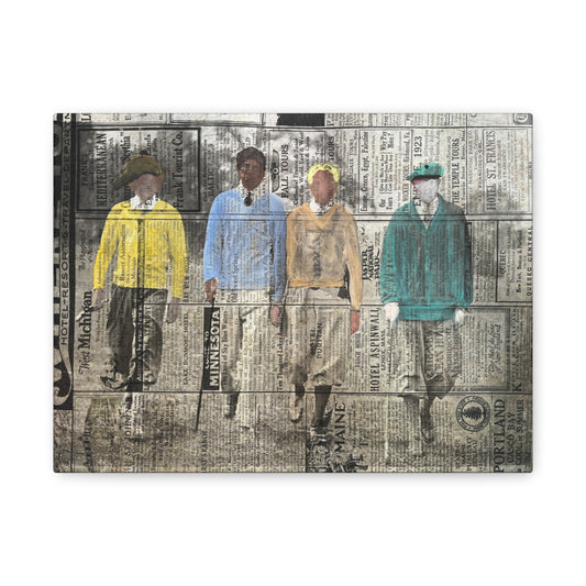Golf Boys Art Print Matte Canvas, Stretched, 1.25"