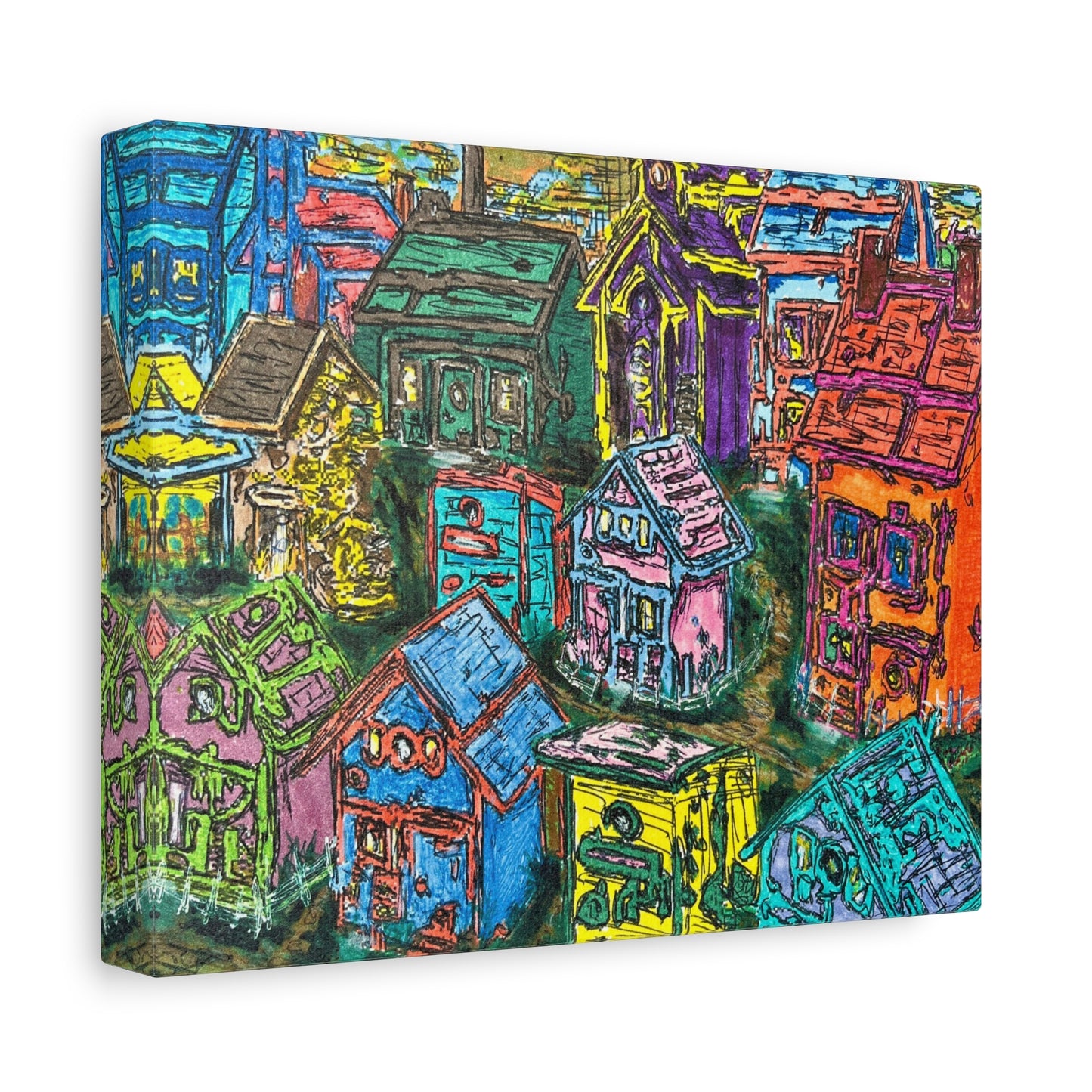 The Village Art Print Matte Canvas, Stretched, 1.25"