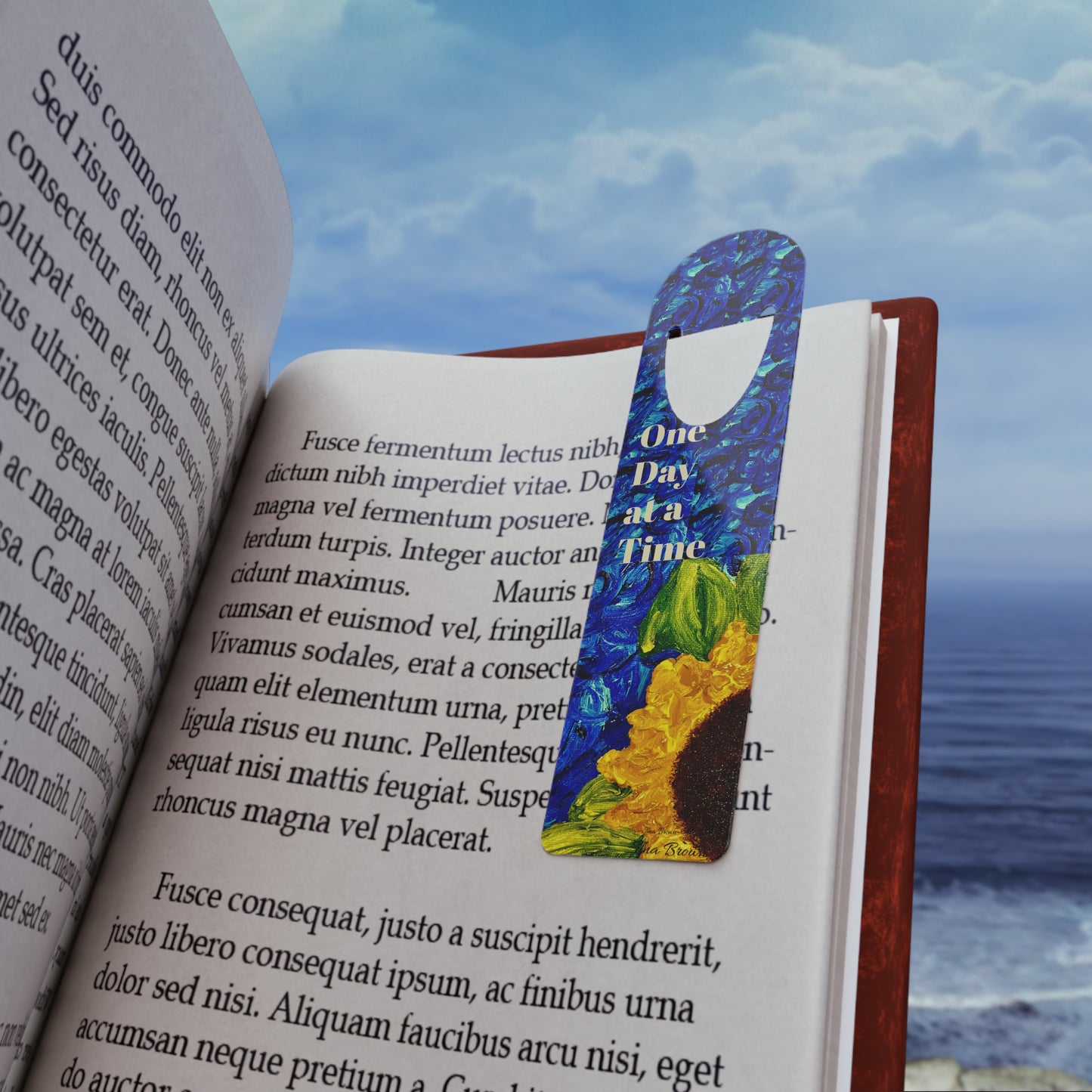 Vibrant Floral Bookmark - A Design For Living, Unique Gift for Readers, Sunflower Decor,