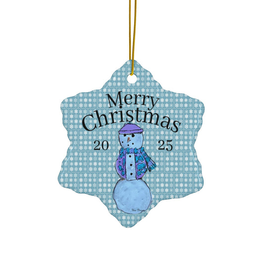 Blue Snowman Ornament