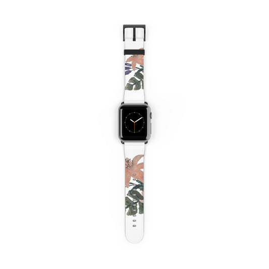 Faux Leather Floral Watercolor Watch Band - Stylish & Vibrant Accessory