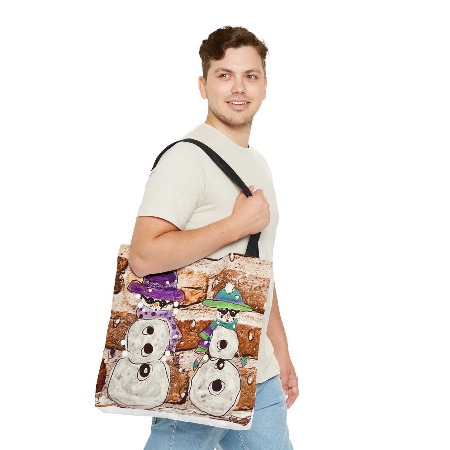 Whimsical Snowman Tote Bag | Holiday Gift, Winter Decor, Eco-Friendly Shopping Bag, Cute Winter Accessory, Seasonal Tote