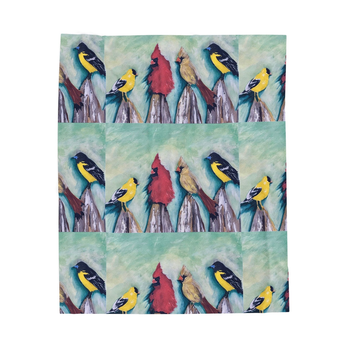 Wild Bird Art Print Velveteen Plush Blanket