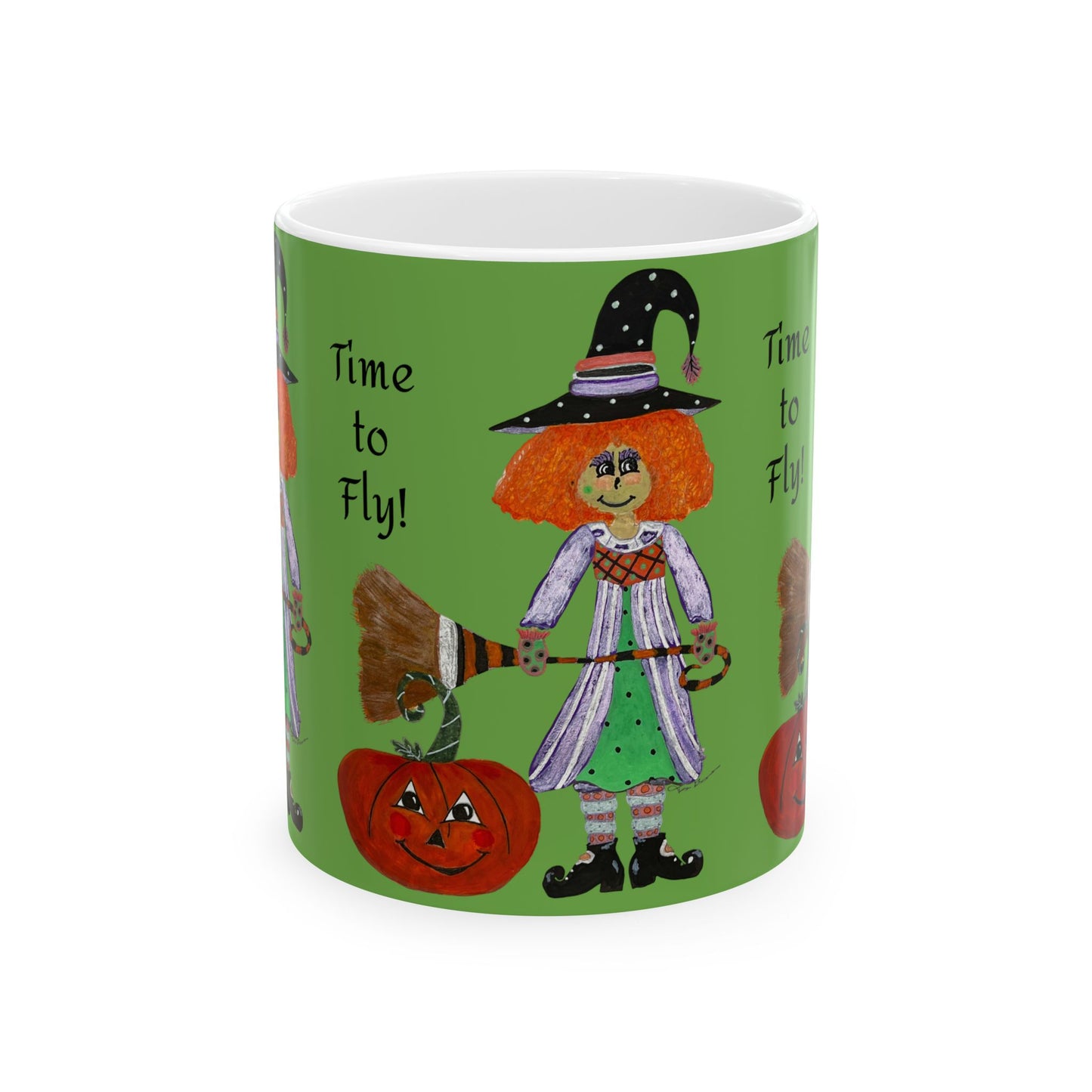 Whimsical Witch Ceramic Mug - Cute Fall Decor, Gift for Witches and Halloween