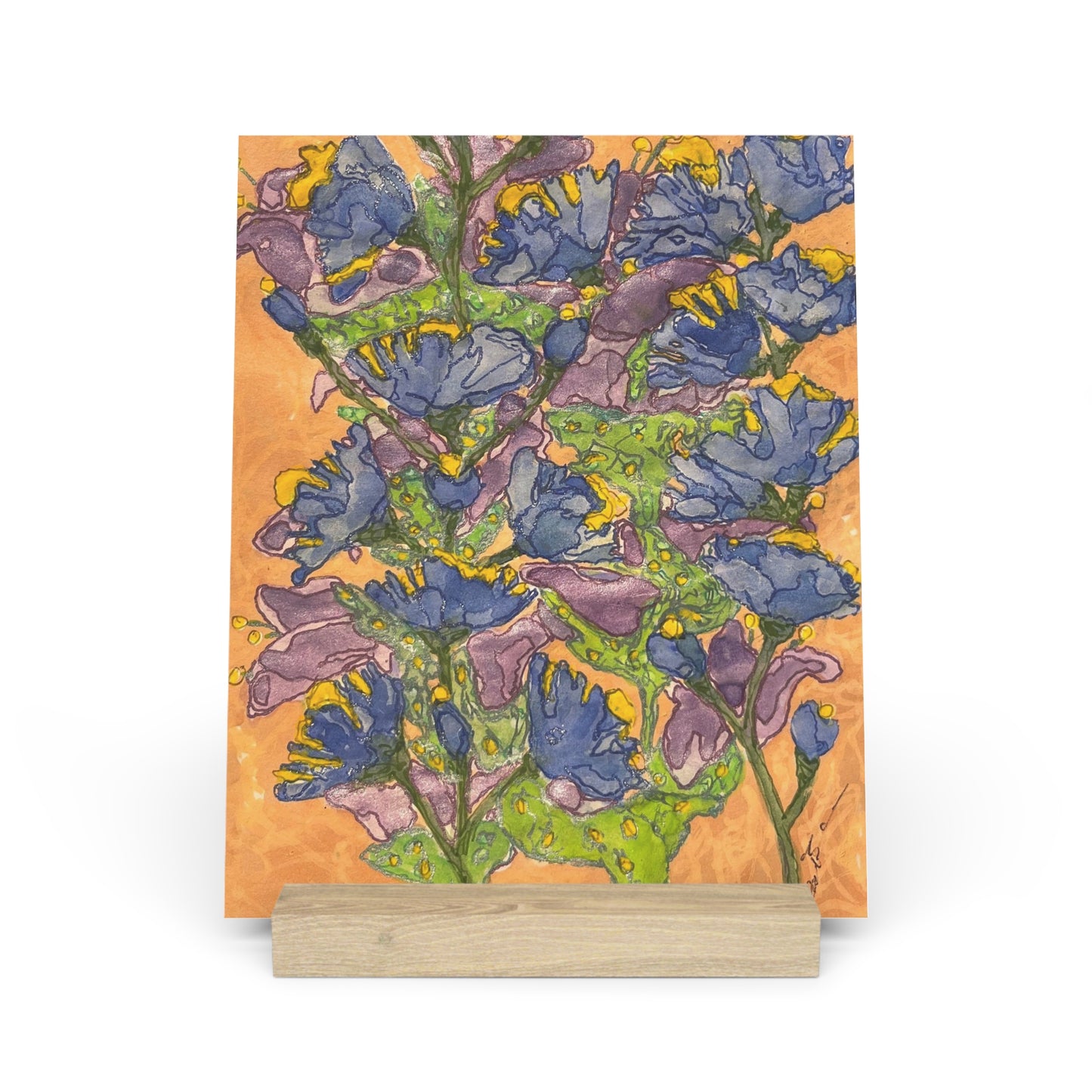 Morning Glory Art Print Gallery Board with Stand - Artistic Home Decor Display