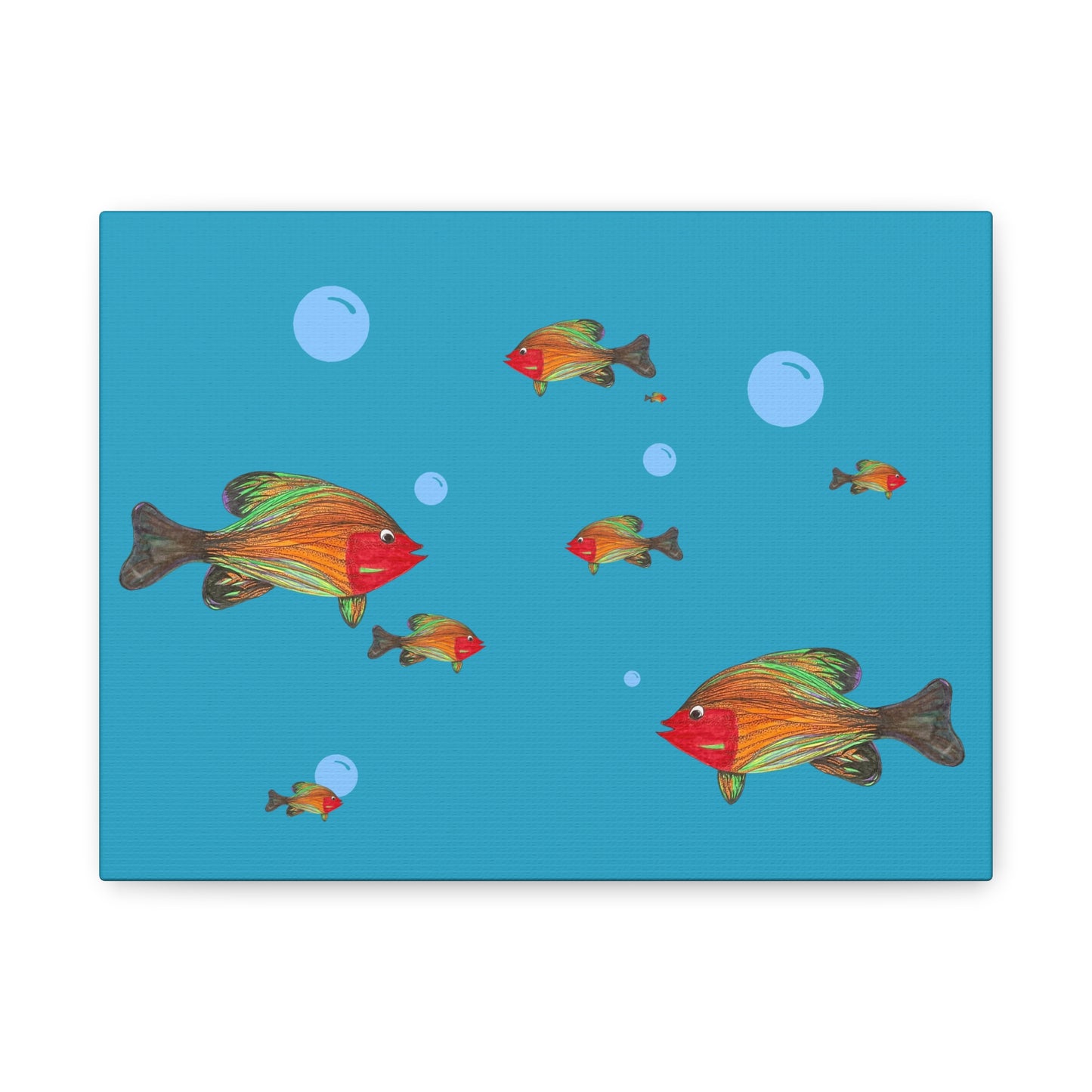 Colorful Fish Canvas Wall Art - Vibrant Tropical Underwater Scene